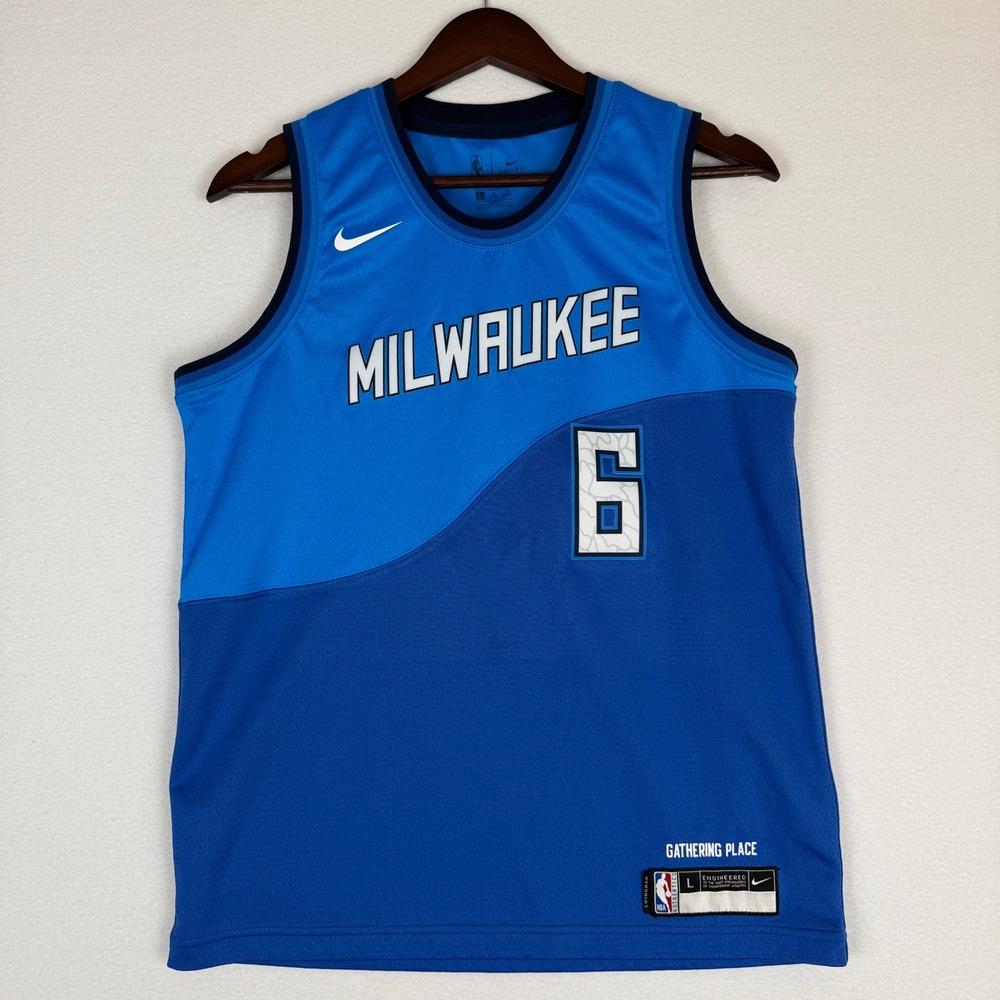 Milwaukee Bucks Nike Jersey Youth Large Dri Fit‎ Eric Bledsoe #6 Blue City